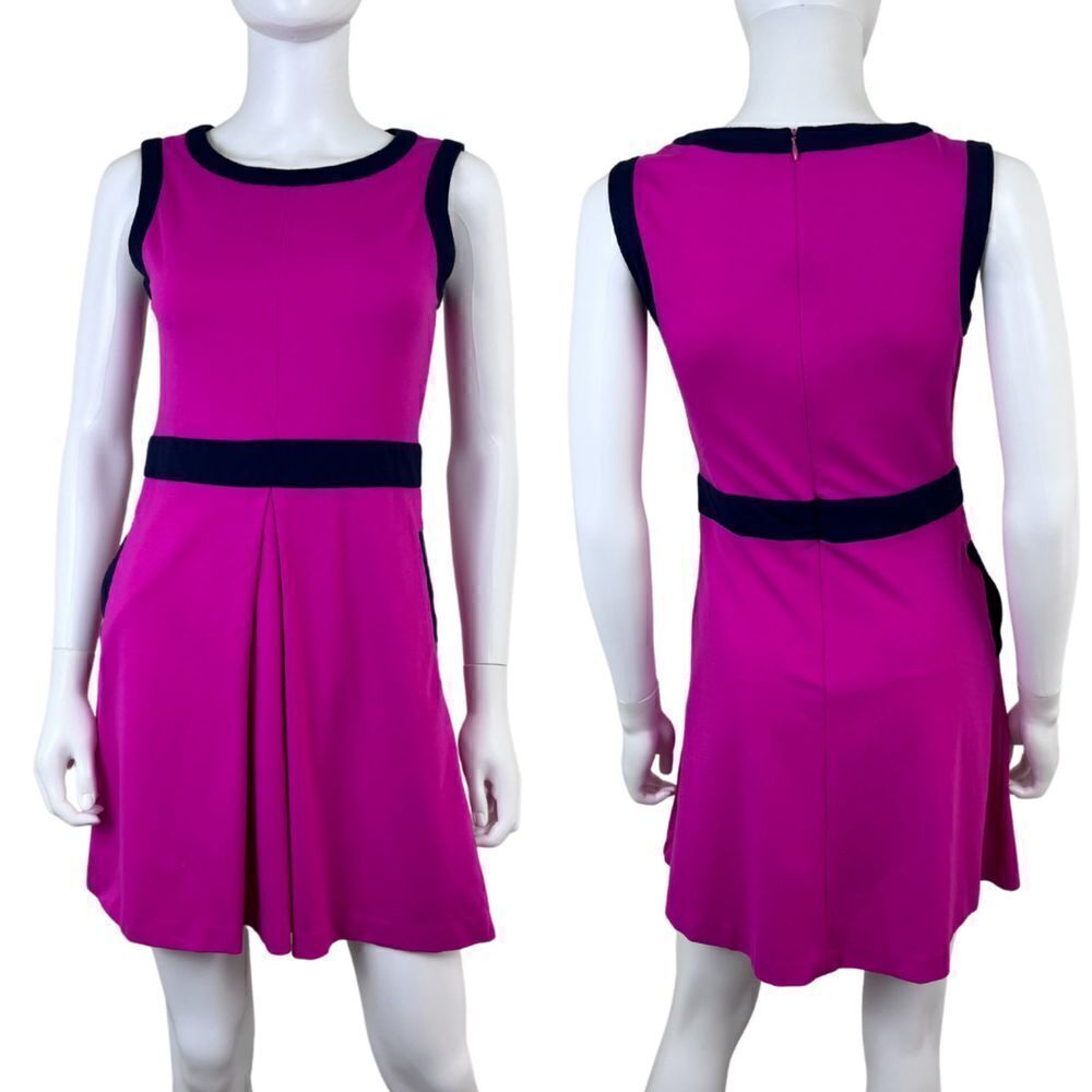 Amanda Uprichards Women Size S Pink Sleeveless Pleated Fit & Flare Mini Dress